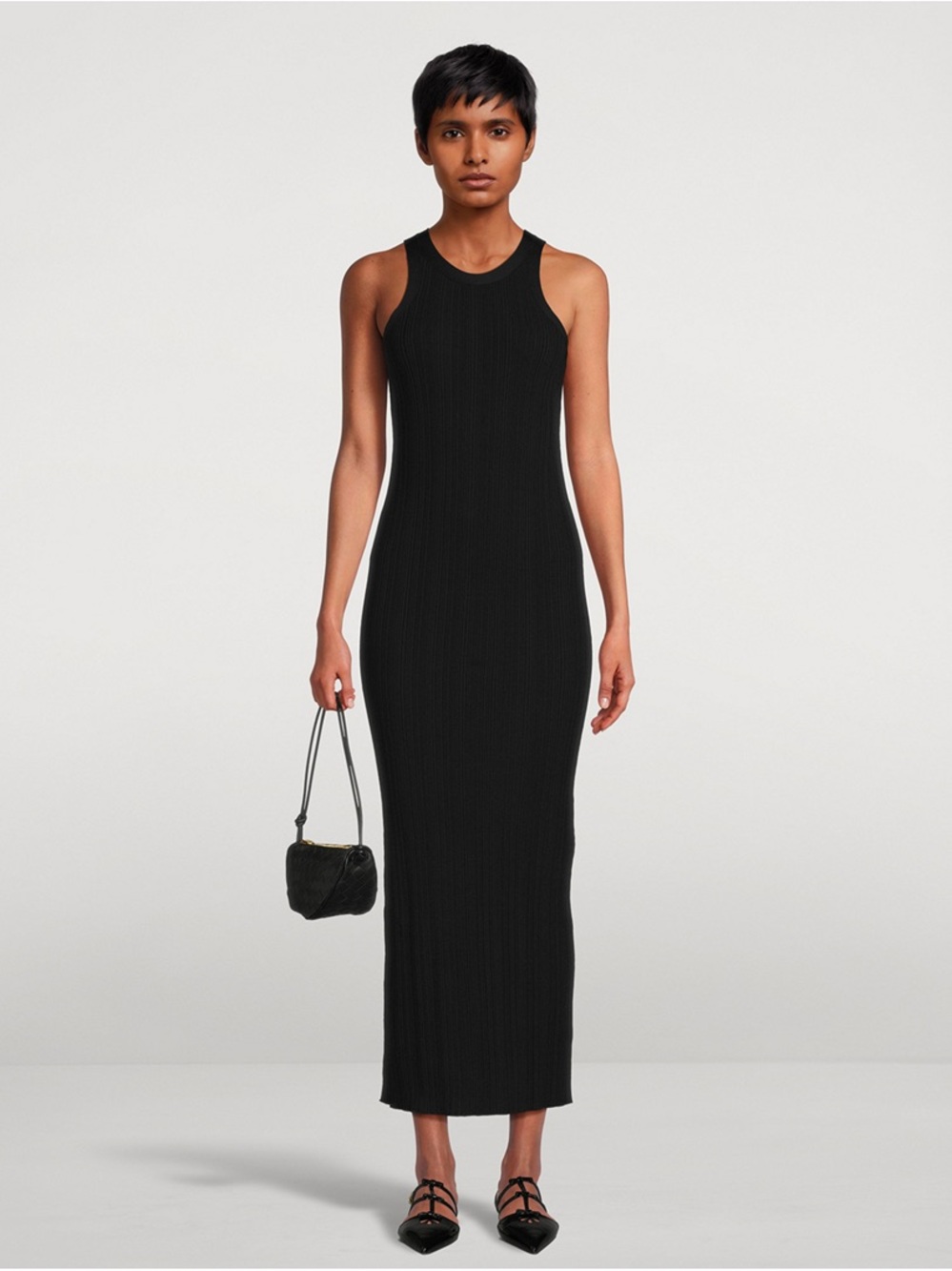 TOTEME Seamless Ribbed Tank Dress Black Size S